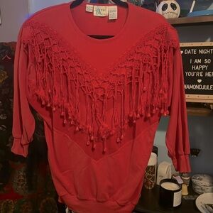 VTG Fringe/Beaded Bonnie & Bill By Holly Shirt